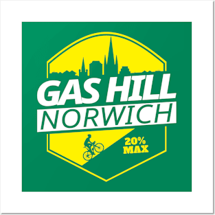 Funny Norwich Norfolk Gas Hill Cycling Posters and Art